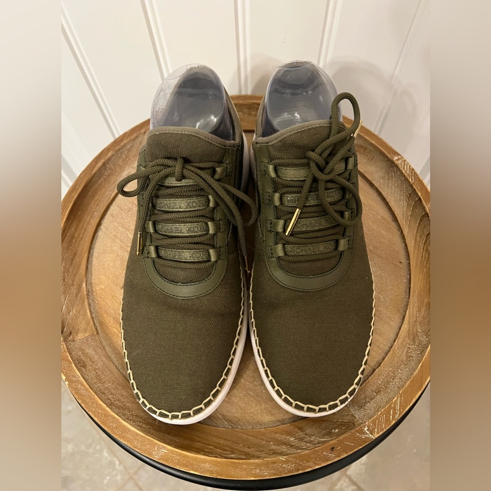 MICHAEL KORS Finch Canvas and Leather Lace-Up Sneaker